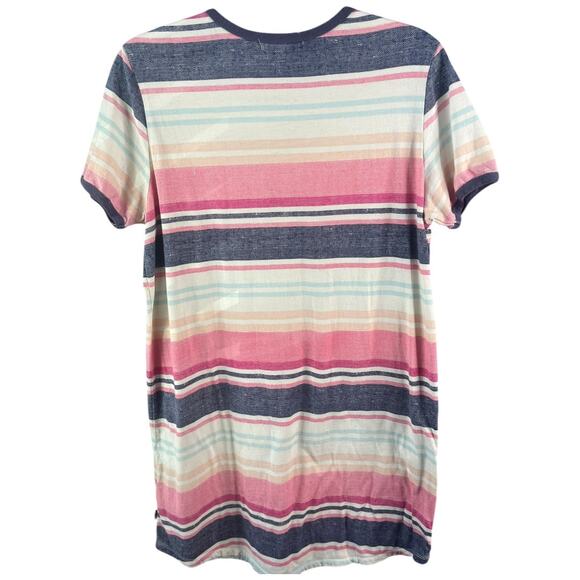 Vans colorful stripe mini shirt dress short sleeve medium - Picture 2 of 4